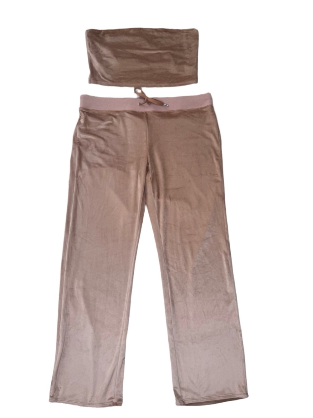 ☮️ 2/$30 aerie Set Ribbed Bandeau Top & Lounge Bottoms Taupe XL